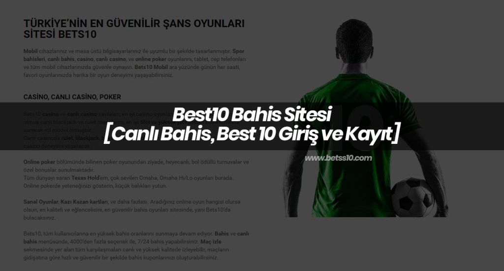 Best10 Bahis Sitesi [Canlı Bahis, Best 10 Giriş ve Kayıt]